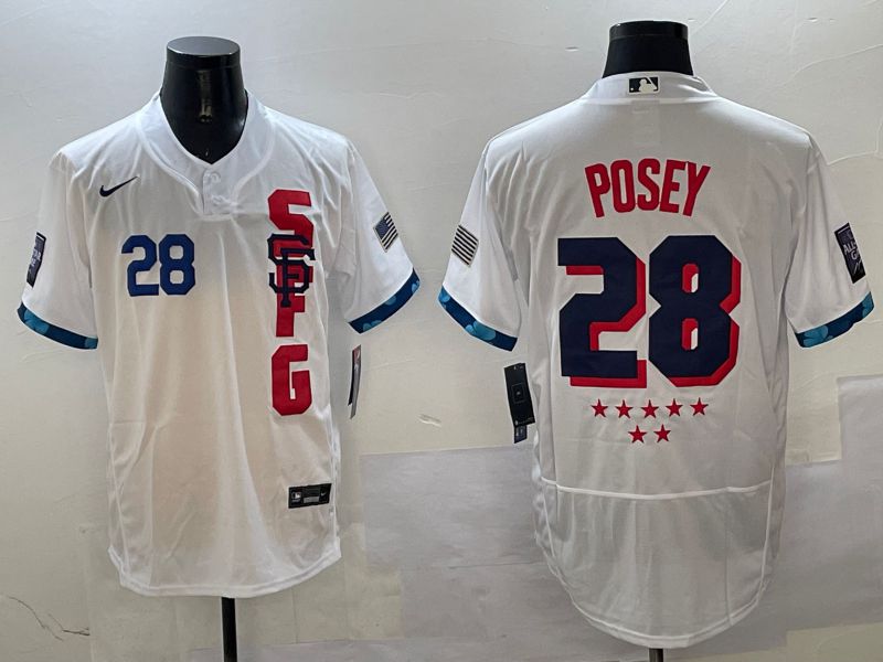 Men San Francisco Giants #28 Posey White All star Elite 2025 Nike MLB Jersey style 2->san francisco giants->MLB Jersey